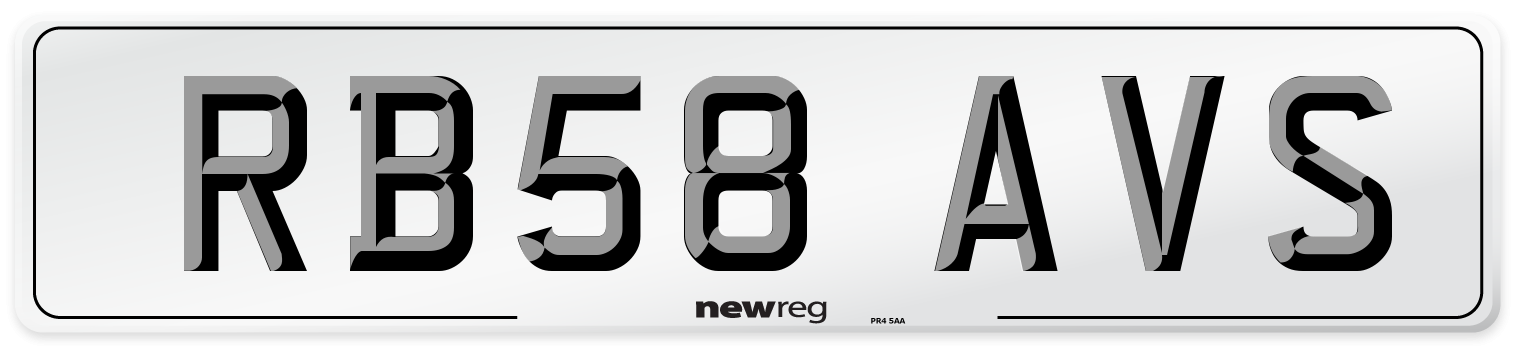 RB58 AVS Number Plate from New Reg